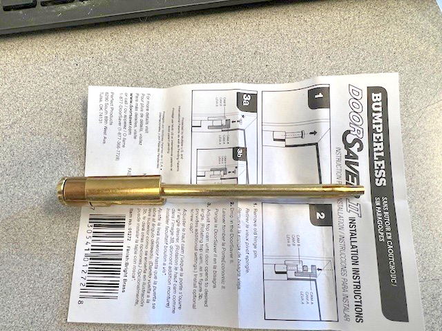 DOOR SAVER II PERFECT PRODUCTS BUMPERLESS BRASS PLATE