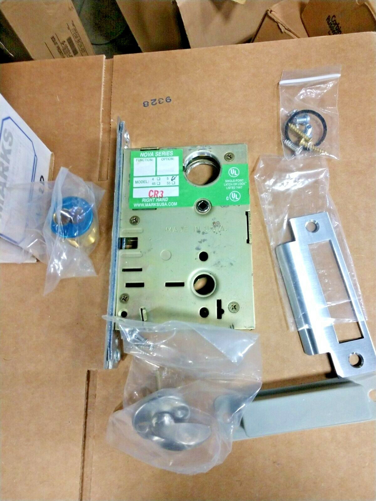 MARKS USA MORTISE DEADBOLT 5P/32D NOVA RH LESS CYLINDER SHOWN