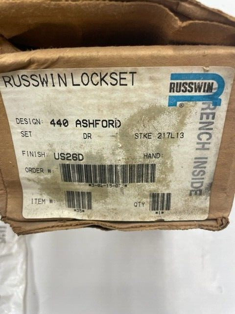 CORBIN RUSSWIN 440 ASH 26D D1 ENTRANCE LOCK MADE IN USA ASHFORD BALL GRADE 1