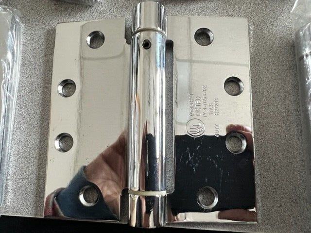 BOX OF 3 ULTRA HARDWARE UL DOOR  DOOR CLOSER SPRING HINGE CHROME 4 1/2" X 4 1/2"
