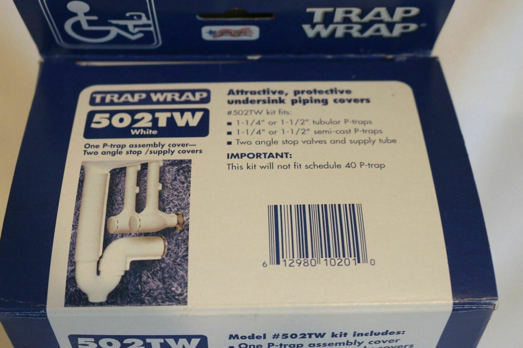 Trap Wrap 502TW Attractive Undersink Pipe Covers, White, ADA Complaint, NOS61298