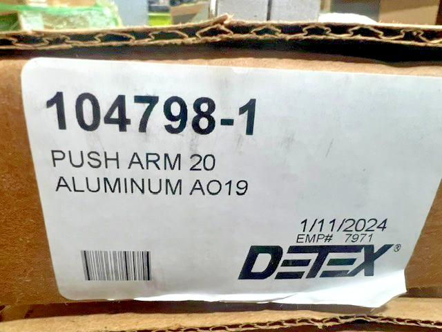 DETEX 104798-1 PUSH ARM 20 ALUMINUM  FOR AO19 AUTO OPENER FOR 3 FT DOOR