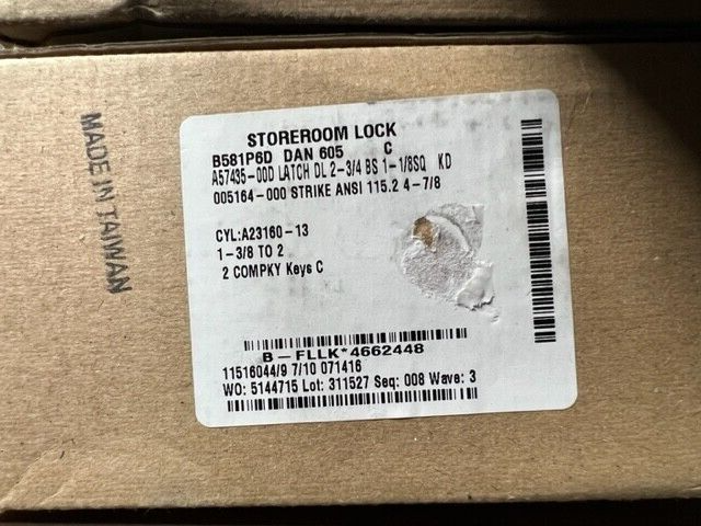 FALCON B 581 P6D 605 STOREROOM FUNCTION SCHLAGE C KEYWAY