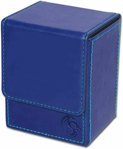 BCW Deck Case LX Leatherette | Holds 80 Sleeved Cards Blue 1-DCLX-BLUE 1-Unit
