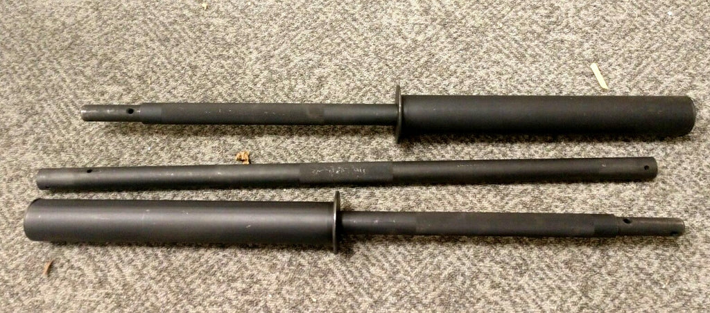 GOLD'S GYM WEIGHT  3 PIECE LIFTING BAR 2" ENDS 7' WIDE W/ SPRING COLLARS 