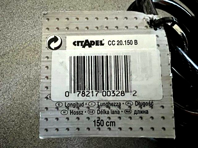 ABUS CITADEL CS20.150 B  CABLE LOCK - BLACK "COLOMBO"   2 KEYS