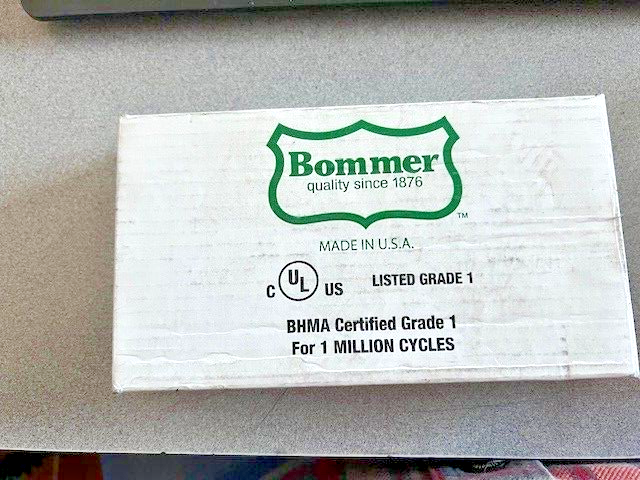 3 EACH  BOMMER HINGE LB4310C-540-640 US10B COMMERCIAL SPRING HINGE UL