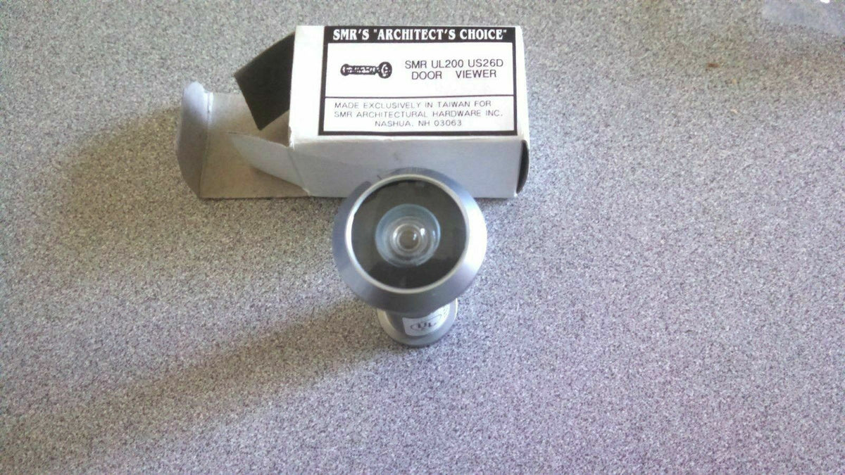 DOOR VIEWER 200 DEGREE UL US26D DULL CHROME OPTICAL GLASS LENS