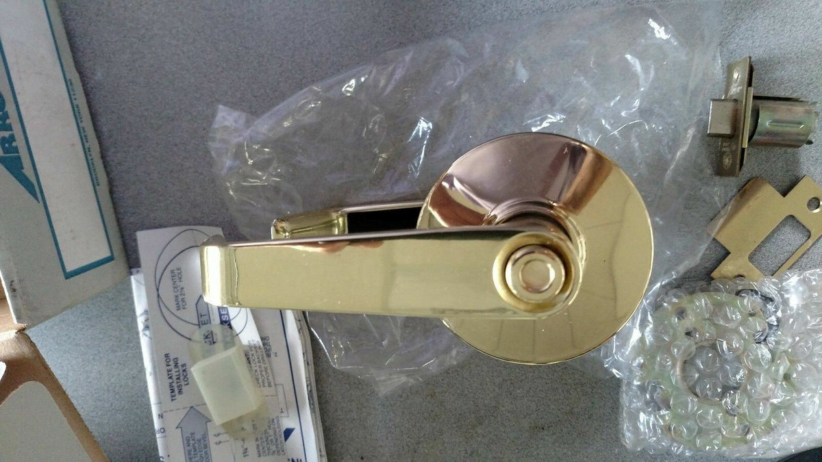 LOCKSMITH ARROW ML 02  SR 3 PRIVACY LEVER GRADE 2 2 3/8" BS POLISHED BRASS US3