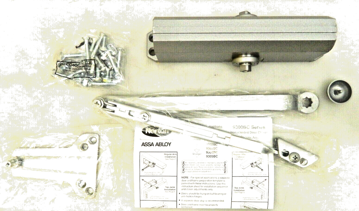 NORTON 9303 SERIES ALUMINUM 689 DOOR CLOSER w/PA TRI-MOUNTABLE
