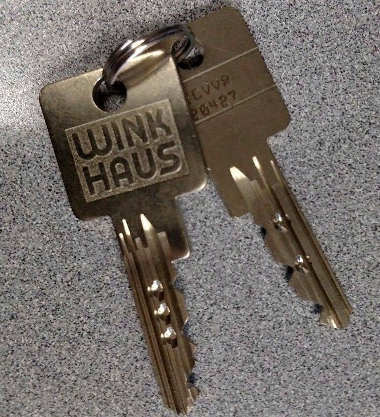 LOCK COLLECTOR WINKHAUS RIM CYLINDER US3 VSF 27 SYSTEM POLISHED BRASS LOCKSPORT