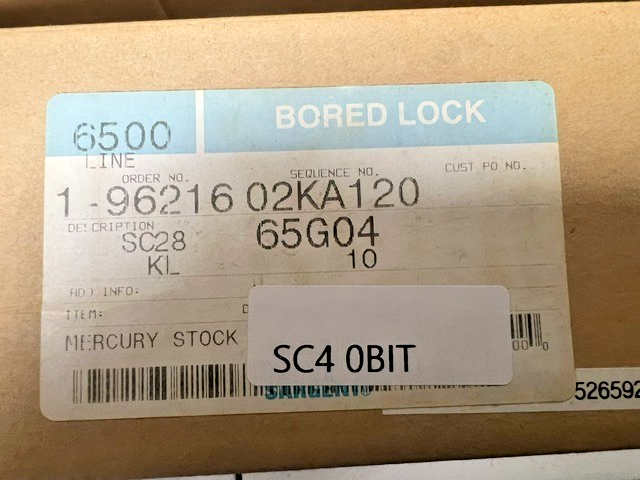 SARGENT 65G04 US10 STOREROOM CYLINDRICAL SATIN BRONZE SC KEYWAY O BITTED