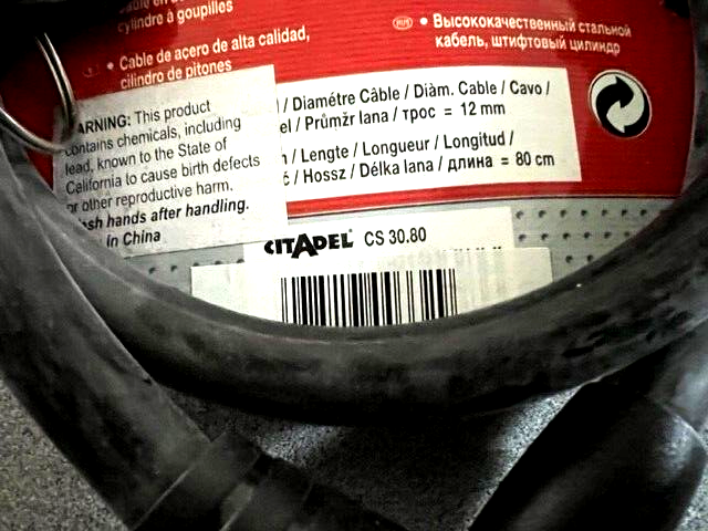 ABUS CITADEL CS30.80  BIKE CABLE LOCK - BLACK "DETROIT"