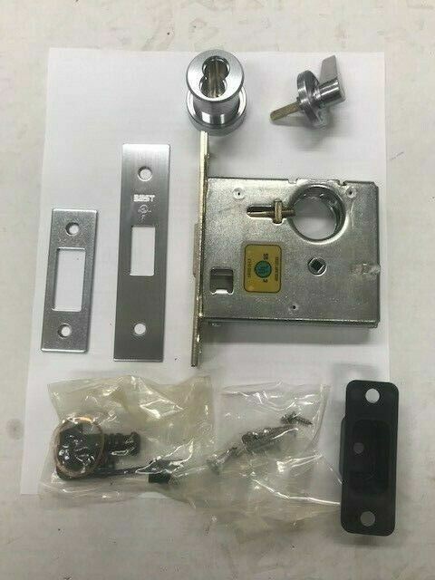 BEST 48H7K-S1-626 MORTISE SINGLE CYLINDER DEADBOLT  WITH SFIC HOUSING LESS CORE