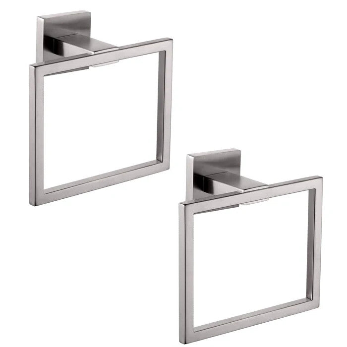 KOKOSIRI Polished STAINLESS STEEL Towel Ring (Part number: B3004CH-P2) Set of 2