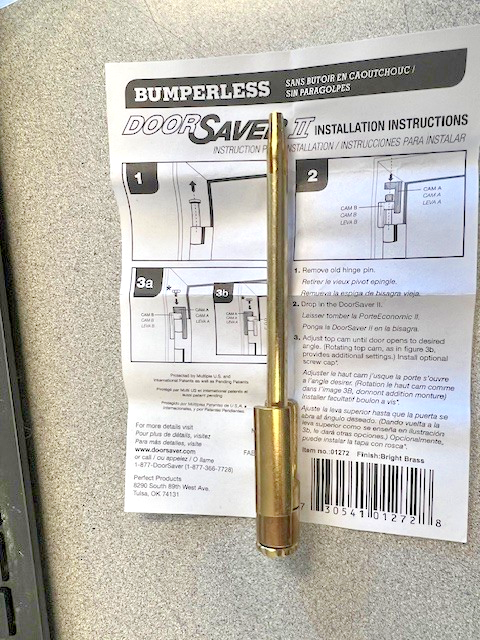 DOOR SAVER II PERFECT PRODUCTS BUMPERLESS BRASS PLATE
