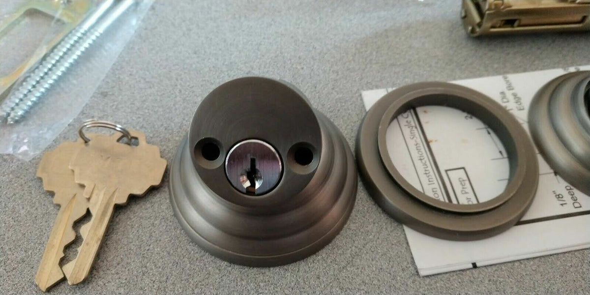 EMTEK 8355 PROFILE DOUBLE CYLINDER DEADBOLT US15A PEWTER 2 3/8" BS