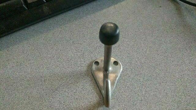 COMMERCIAL BATHROOM STALL COAT AND DOOR BUMPER STOP CAST STAINLESS STEEL