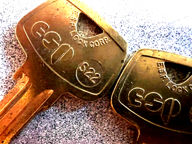 4 EACH ESP S22 BRASS KEYBLANK (AKA LA SARGENT ILCO S22B) ) 6 PIN