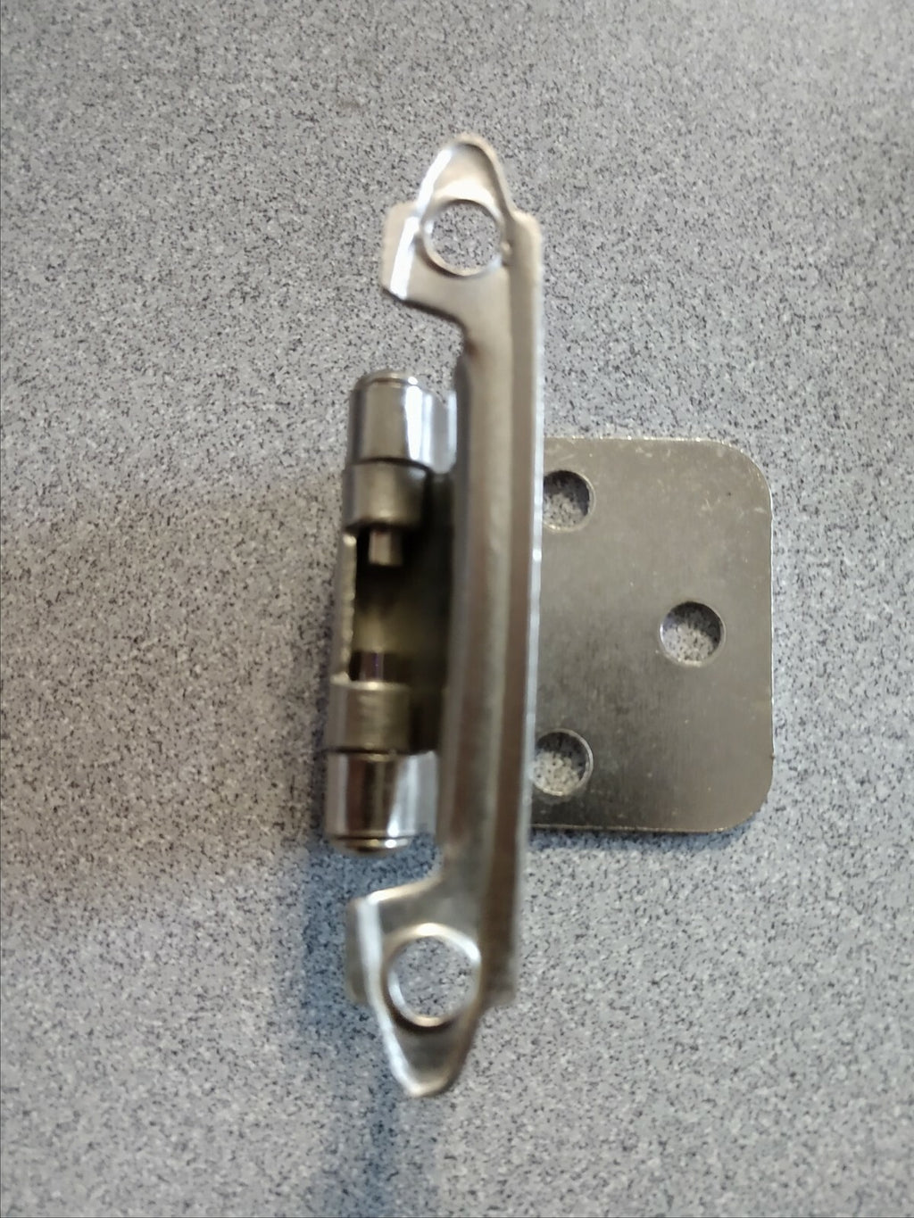 1 pair Self-Closing Flush Mount Spring Cabinet Hinges 1.5" Chrome ULTRA #98292