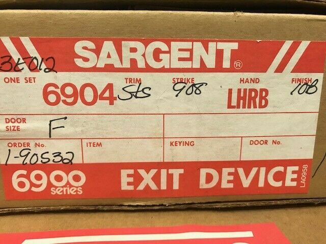 SARGENT EXIT DEVIC  6904F STS US10B 3' NON FIRERATED LHRB STOREROOM FUNCTION