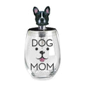DOG MOM 16 Oz Zinc Stemless Wine Glass Stopper Set WNT899X2