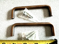 2 EACH 4" CC  WIRE CABINET PULLS BRASS BASE ANTIQUE BRONZE FINISH W/FASTENERS