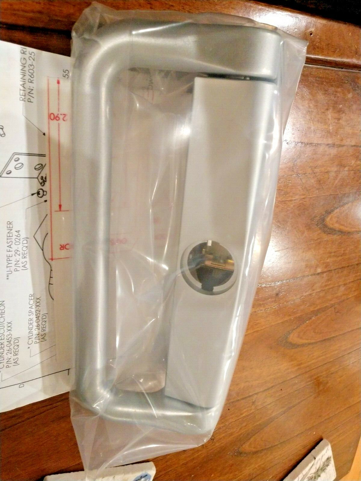 ADAMS RITE 4593-08-130 LATCH (LOCK) PULL NOS ALUMINUM HANDED PULL TO LEFT