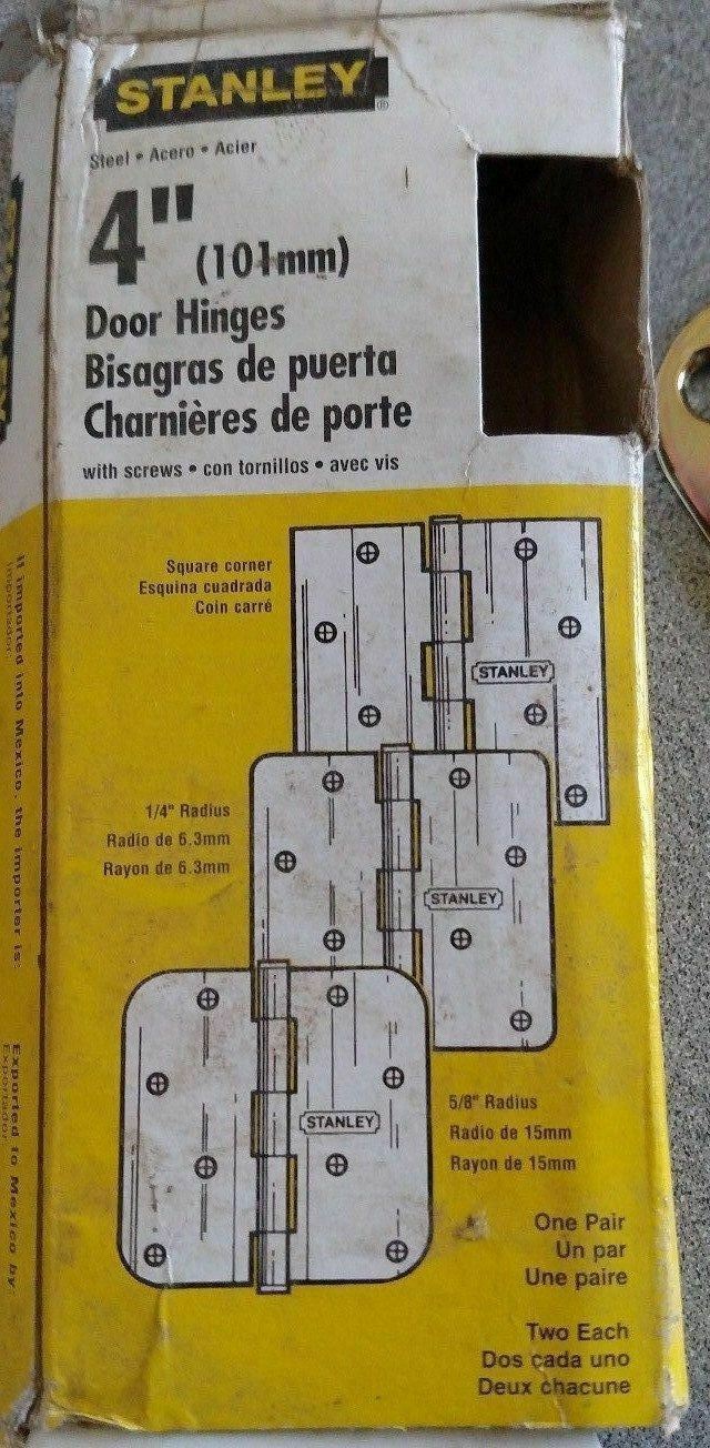 1 BOX OF 2 STANLEY  RD 758  4 x 4 US3 W/ 5/8"  RADIUS HINGES