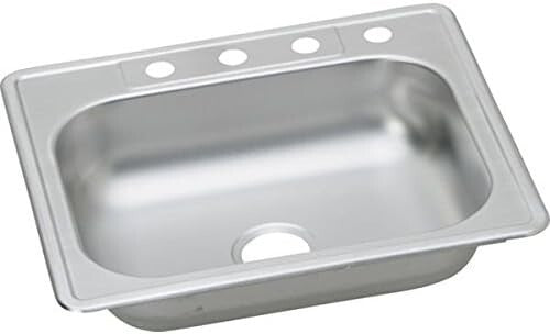 Elkay K125214 23 Gauge Stainless Steel Single Bowl Top Mount Kitchen Sink,