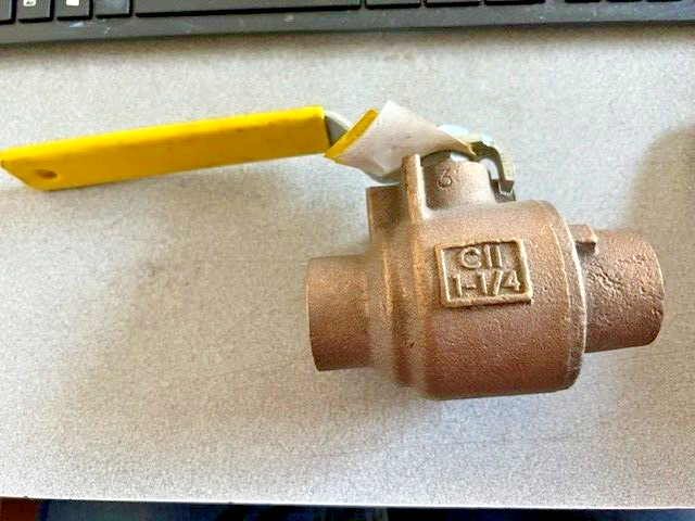 1 1/4"  Apollo 77C-206-01 Full Port Sweat Brass Ball Valve NEW