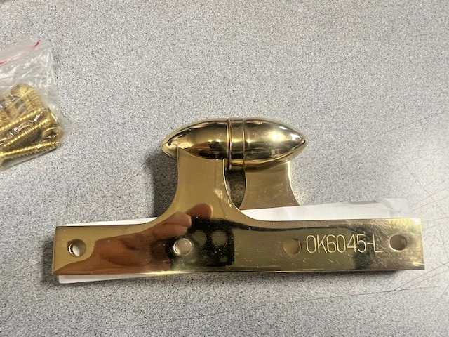 DELTANA OLIVE KNUCKLE HINGE US3 OK6045B3 6 X 4 1/2" POLISHED BRASS LEFT HAND