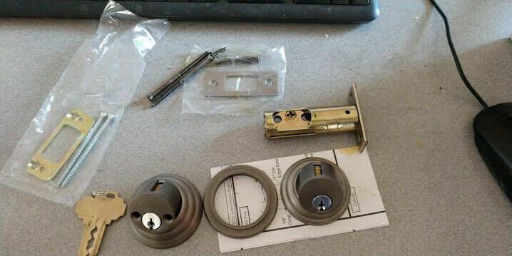 EMTEK 8355 PROFILE DOUBLE CYLINDER DEADBOLT US15A PEWTER 2 3/8" BS