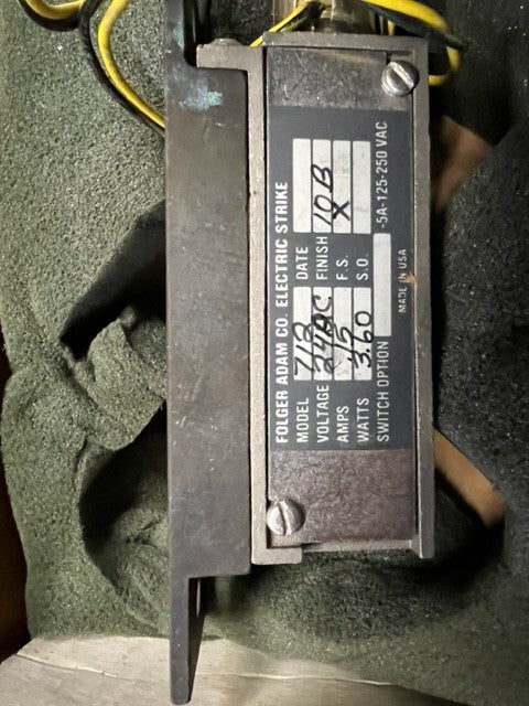 FOLGER ADAMS 712 24VAC FS US10B ( FAILSAFE)
