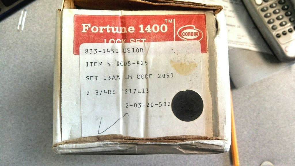 CORBIN  RUSSWIN US10B 833-1451 now CK4451 GWC NOS 60 KEYWAY ENTRY LOCK LOCKSMITH