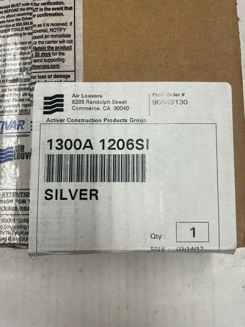ACTIVAR 1300A 1206SI  Air Louvers  Activar Brand - Silver finish