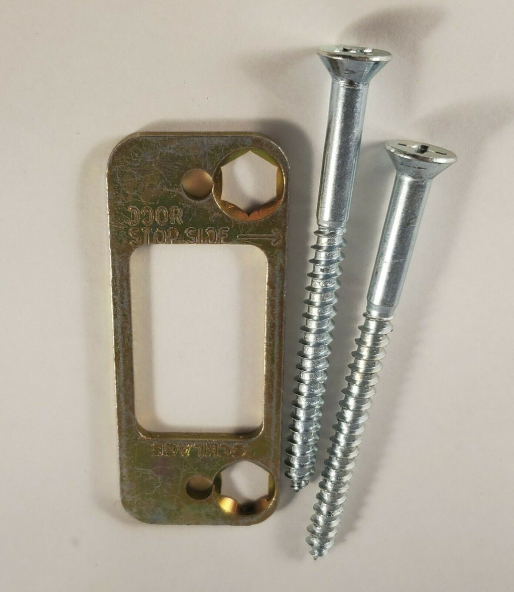 Schlage Deadbolt Security Reinforcement Keeper Strike Plate, 3" Long Screws