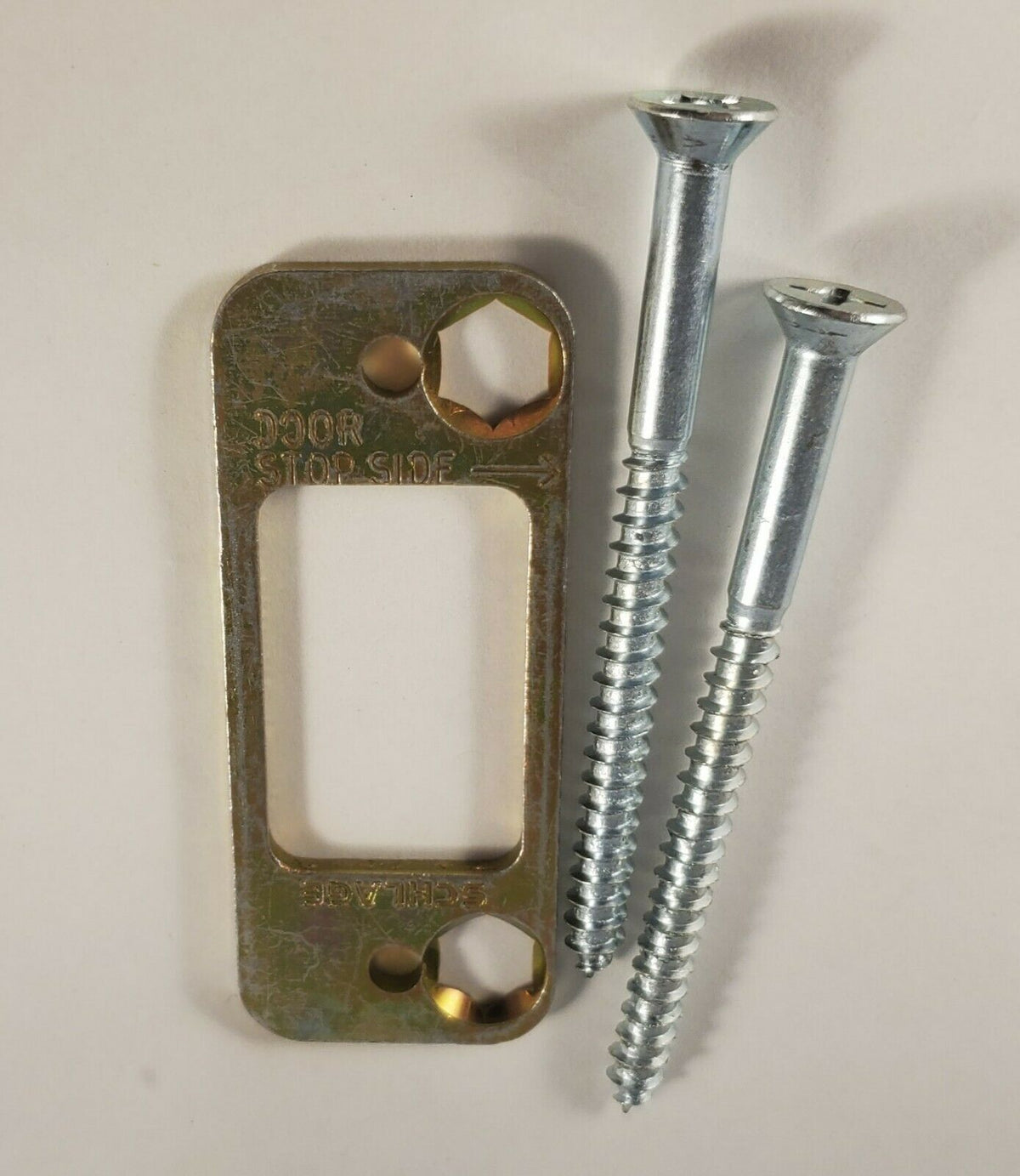 Schlage Deadbolt Security Reinforcement Keeper Strike Plate, 3" Long Screws