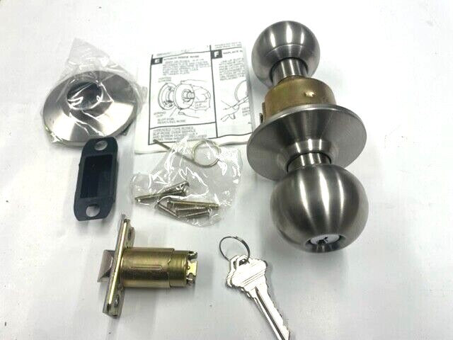 LOCKSMITH SMR IP 70 B SCHLAGE C STOREROOM US32D 2 3/8" BACKSET ORBIT KNOB MINT
