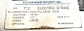 FOLGER ADAMS 712 NFS 32D 24VDC (FAIL SECURE)