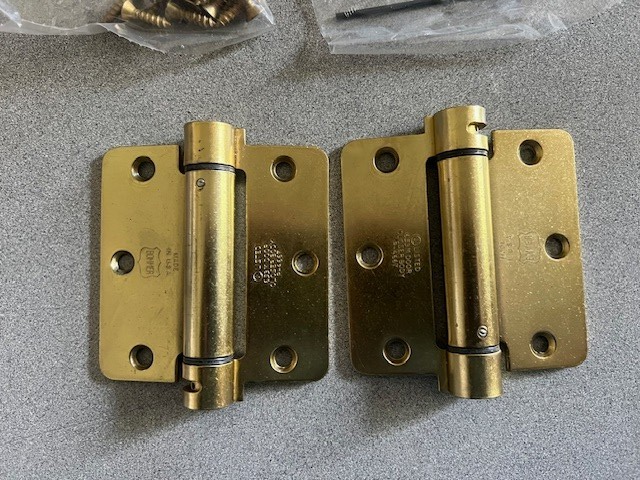 2 EACH BOMMER 4311 3.5 X 3.5 633  1/4" RADIUS CORNER US4 MADE IN USA DULL BRASS