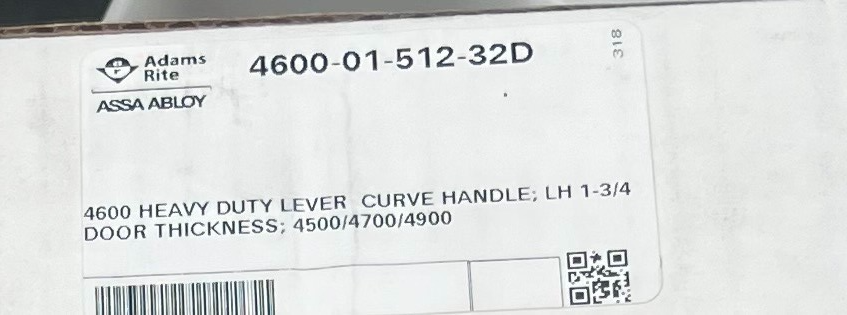 ADAMS RITE 4600 01 512 32D LH  1 3/4 " DOOR FOR 4500,4700 & 4900 SERIES HANDLE
