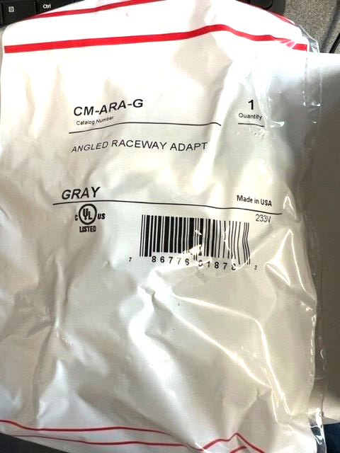 10 EACH WIREMOLD CM-ARA-G ANGLED RACEWAY ADAPTER GRAY