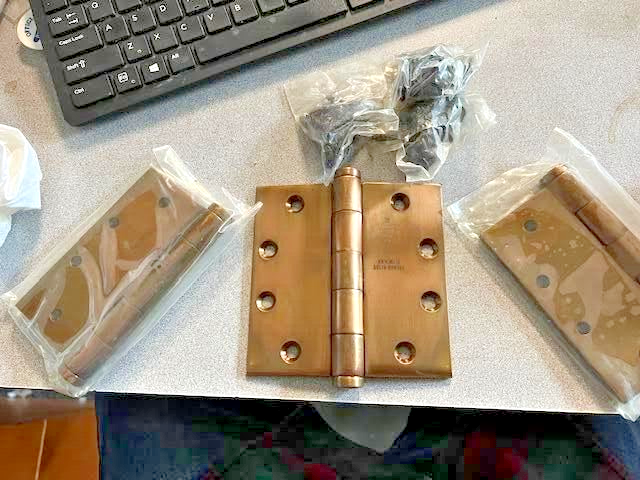 3  LAWRENCE BB4101A 4 1/2 X 4 1/2  US10B CONC BB STANDARD WEIGHT HINGE SOLID BZ