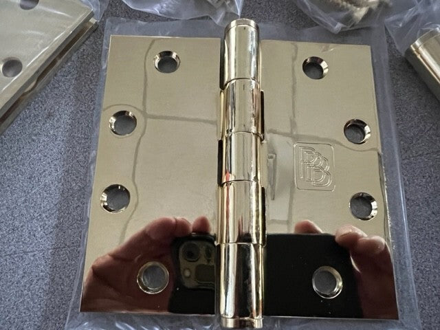 PBB PB81-US3 4 1/2 X 4 1/2" BRASS PLATED HINGES