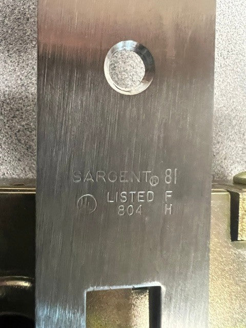 SARGENT MORTISE LOCK BODY 8150 RR US26D BODY ONLY W/ FACEPLATE HOTEL GUEST