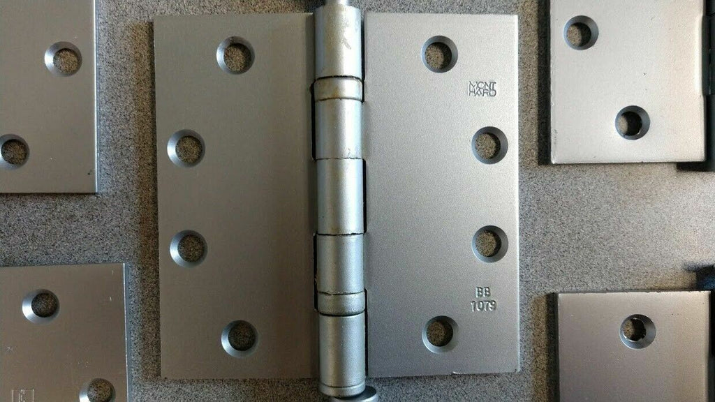 7 EACH MISC TEMPLATE HINGES 4 1/2" X 4 1/2 ALUMINUM PAINTED FINISH 
