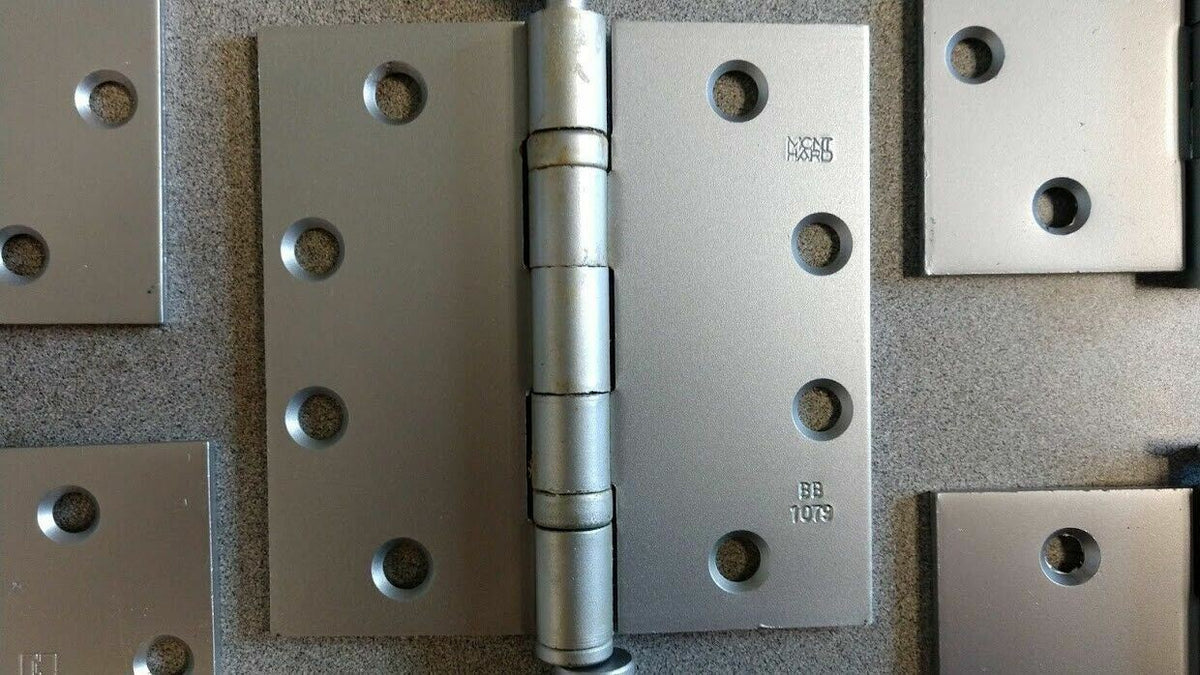 7 EACH MISC TEMPLATE HINGES 4 1/2" X 4 1/2 ALUMINUM PAINTED FINISH 