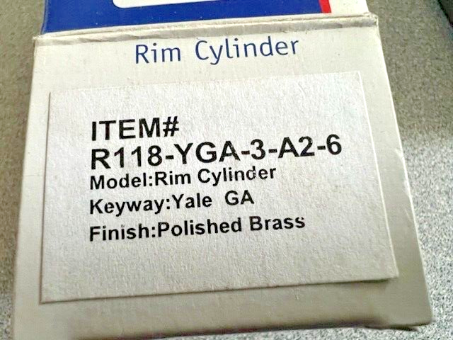 GMS-R118 YGA YALE "GA" KEYWAY  US3 RIM CYLINDER AKA ILCO 7076