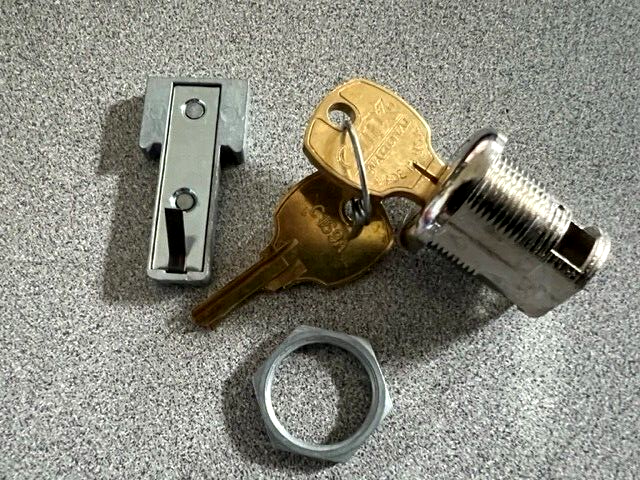 CompX Drawer Lock C8701 Insertable Bolt Bright Nickel Keyed Different NOS